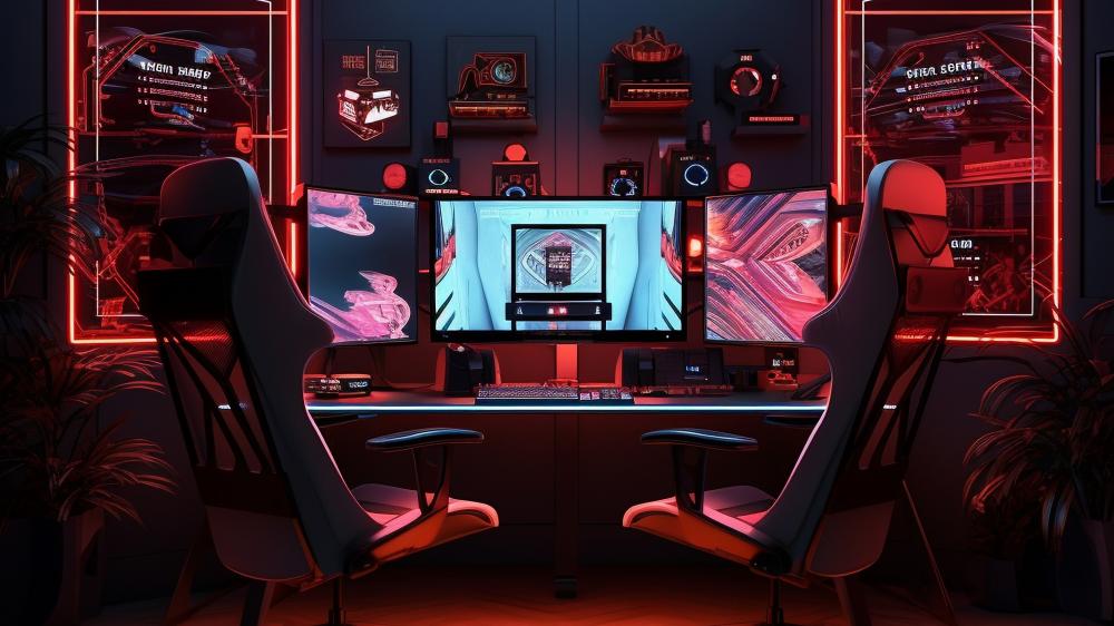 Neon Gamer's Paradise - backiee