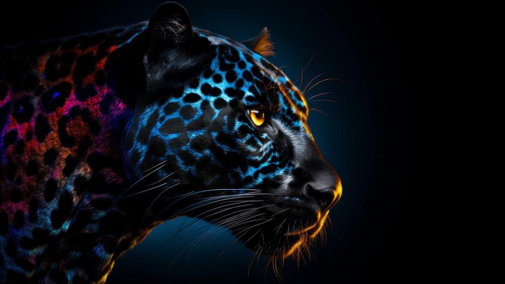 Majestic Jaguar in Neon Ambiance wallpaper
