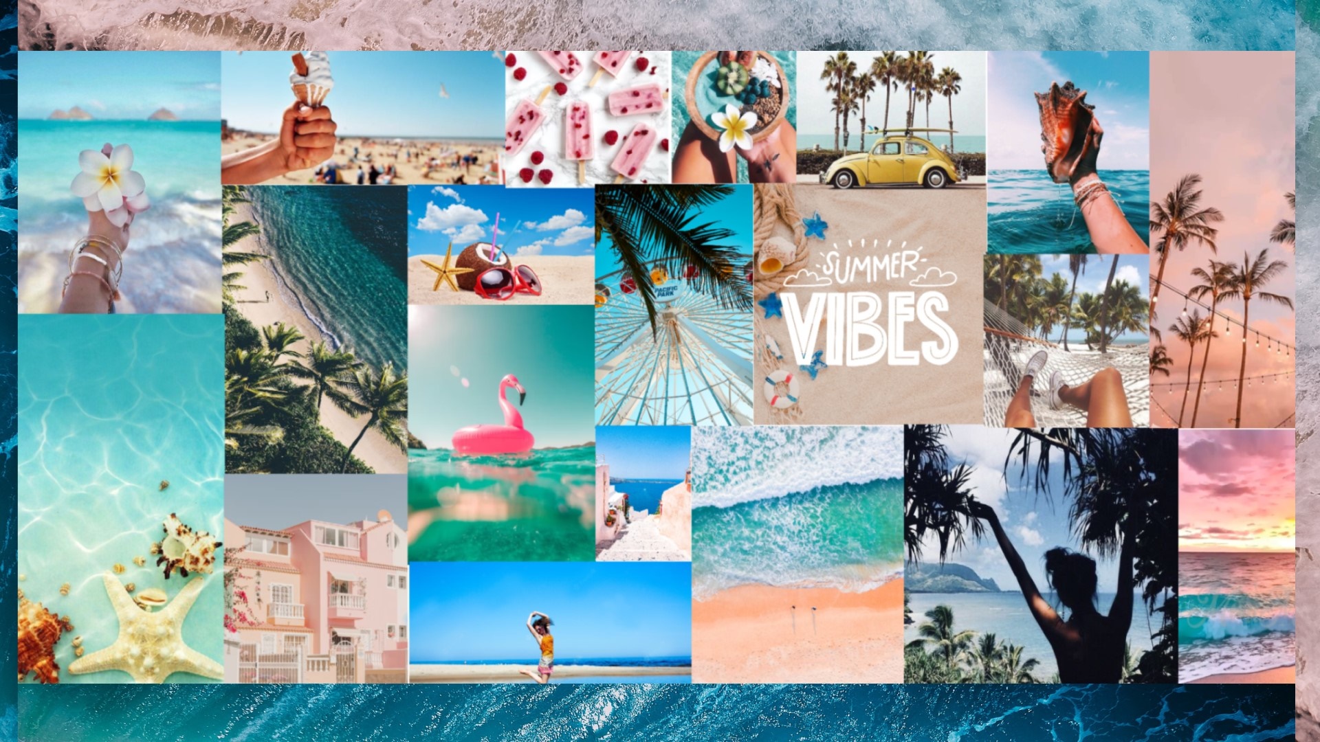 Aesthetic Beach Collage - backiee