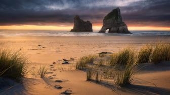 The Wharariki Beach and the Archway Islands wallpaper