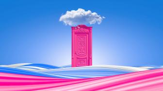 Pink door to heaven wallpaper