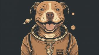 Pit bull Astronaut wallpaper