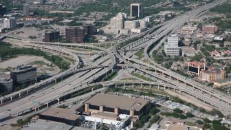 Aerial View of the Interchange of US 75 & I-635 wallpaper