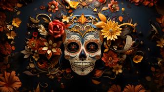 Mexican Day Of The Dead Flowers wallpaper