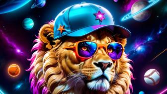 Cool Cosmic Lion in Style wallpaper