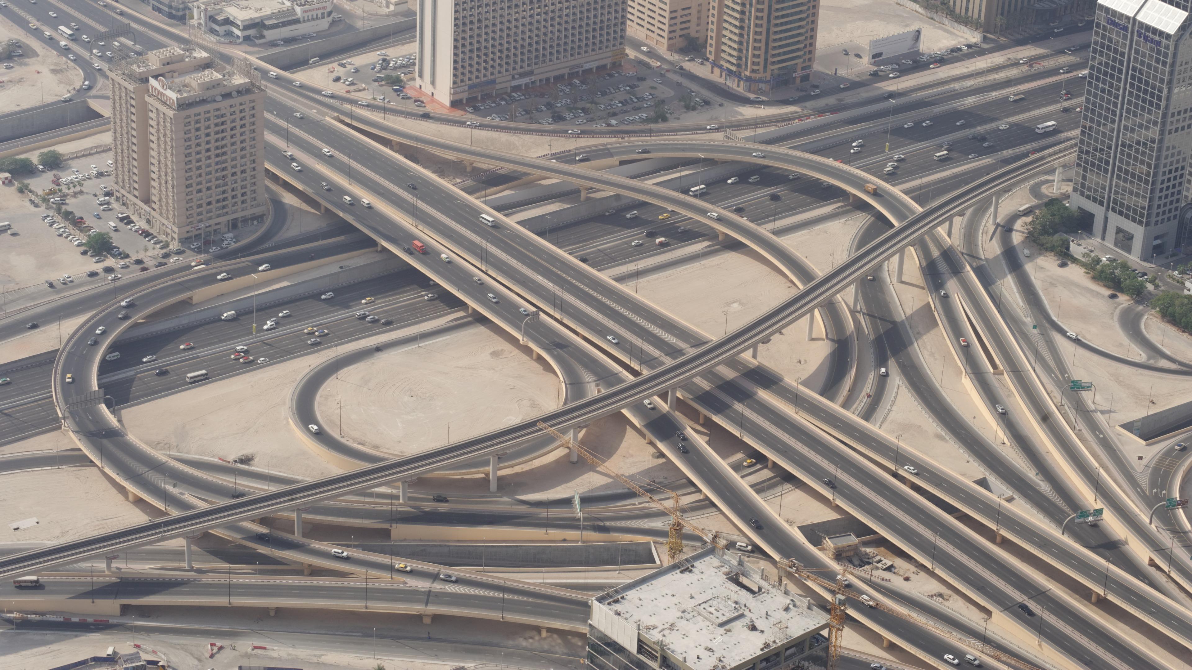 Highway Interchange in Dubai, UAE - backiee