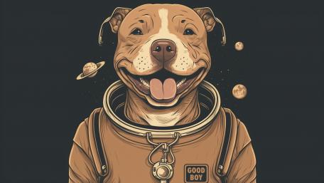 Pit bull Astronaut wallpaper