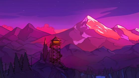 Watchtower in the mountains wallpaper