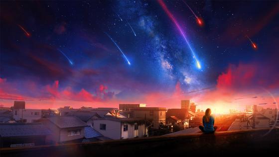 Stargazing With You~ AsaNoya Fluff! | Sky anime, Beautiful night sky, Anime  galaxy
