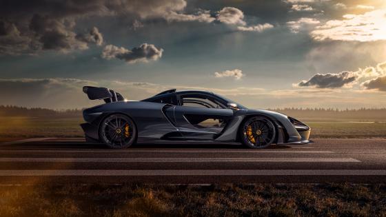 Mclaren senna driving on a mountain road on Craiyon