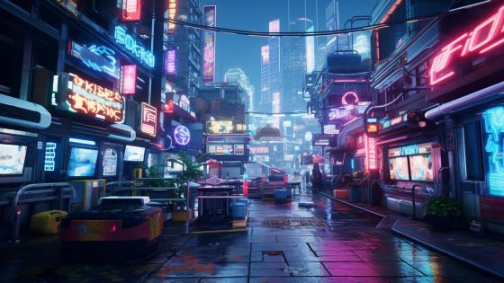 清道夫城市景观赛博朋克5k  Cyberpunk city, Futuristic city, Anime city