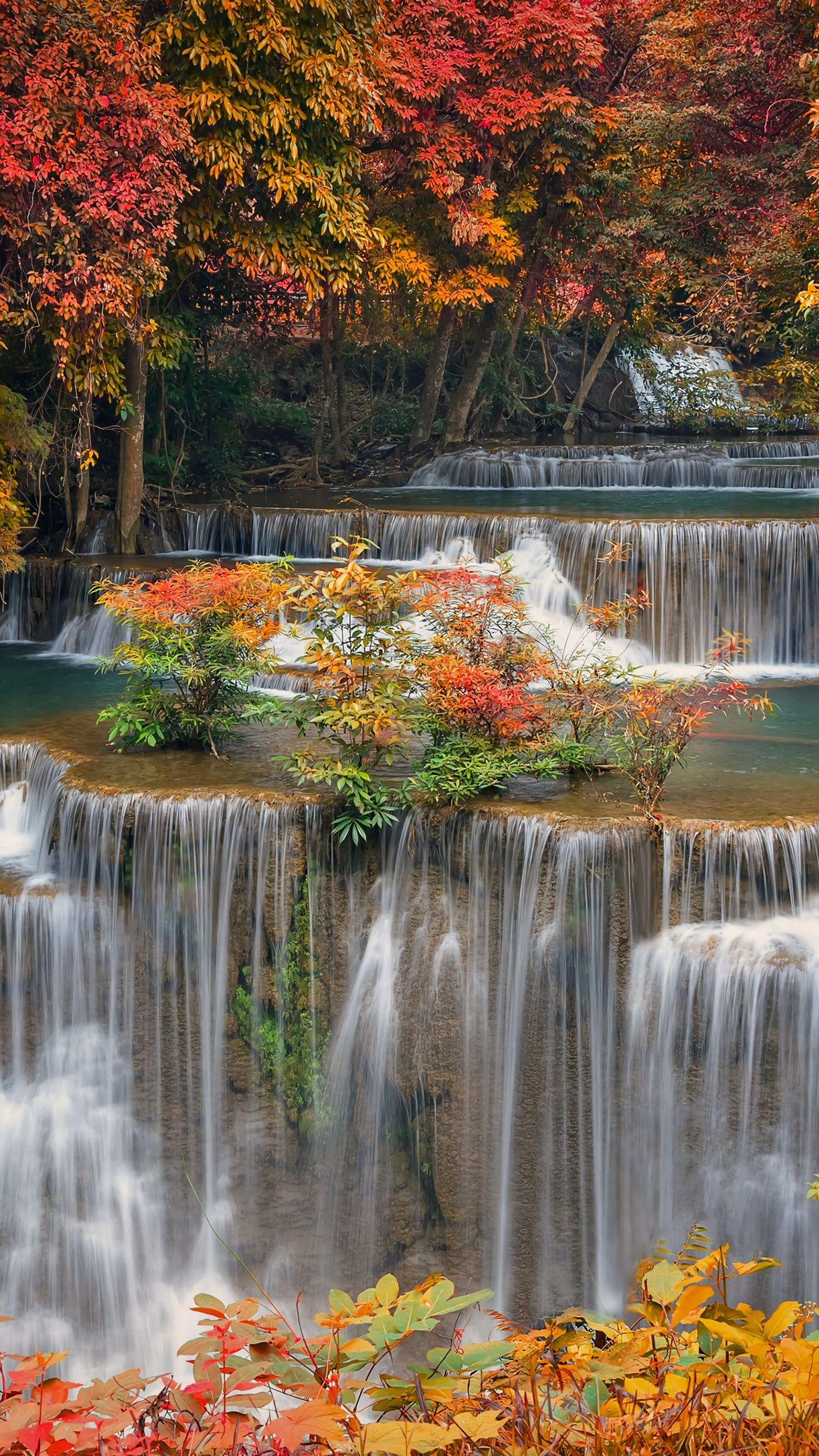 Huai Mae Khamin Waterfall wallpaper - backiee