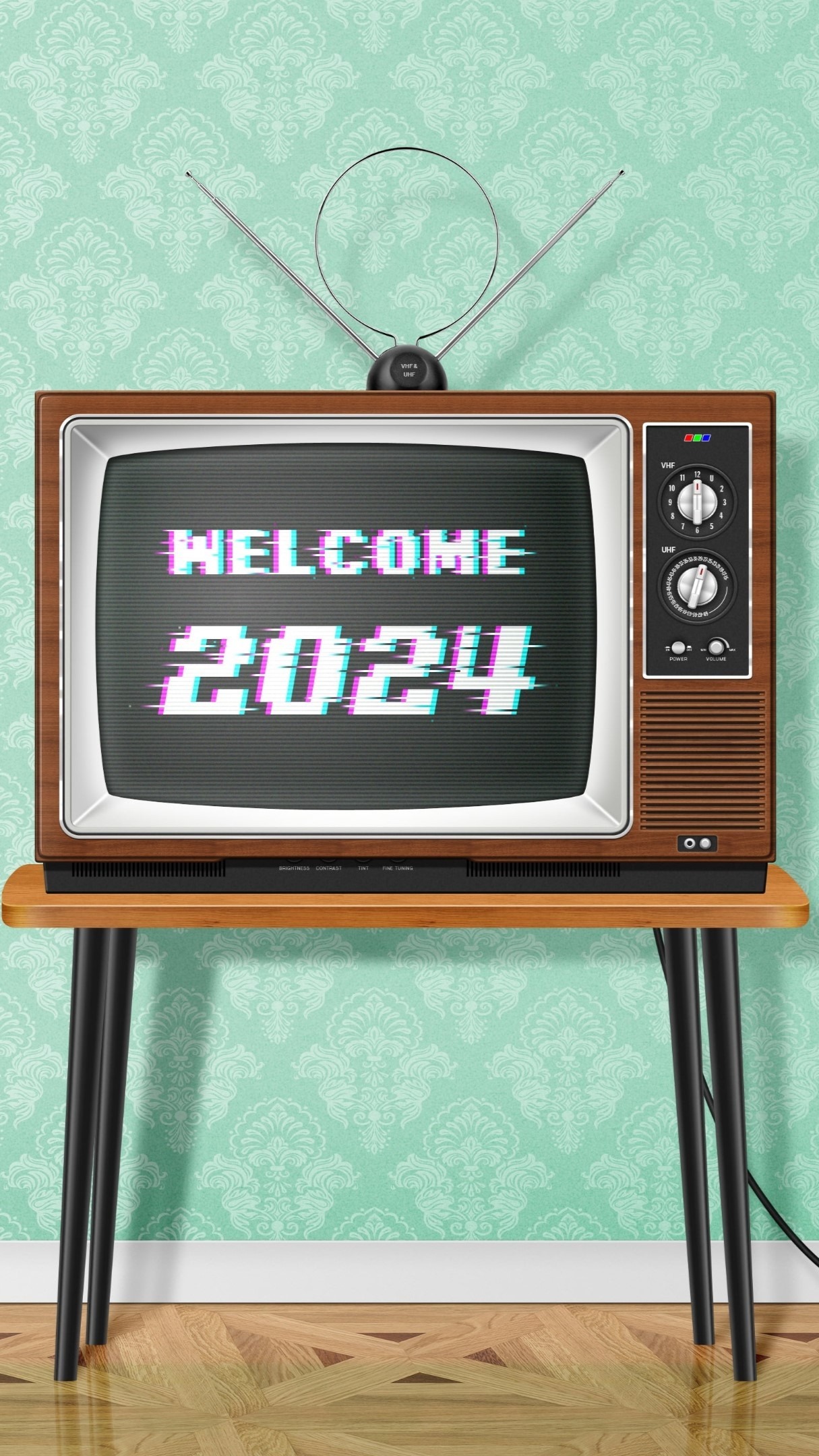 Retro TV Welcoming The 2024 New Year Backiee   380724 