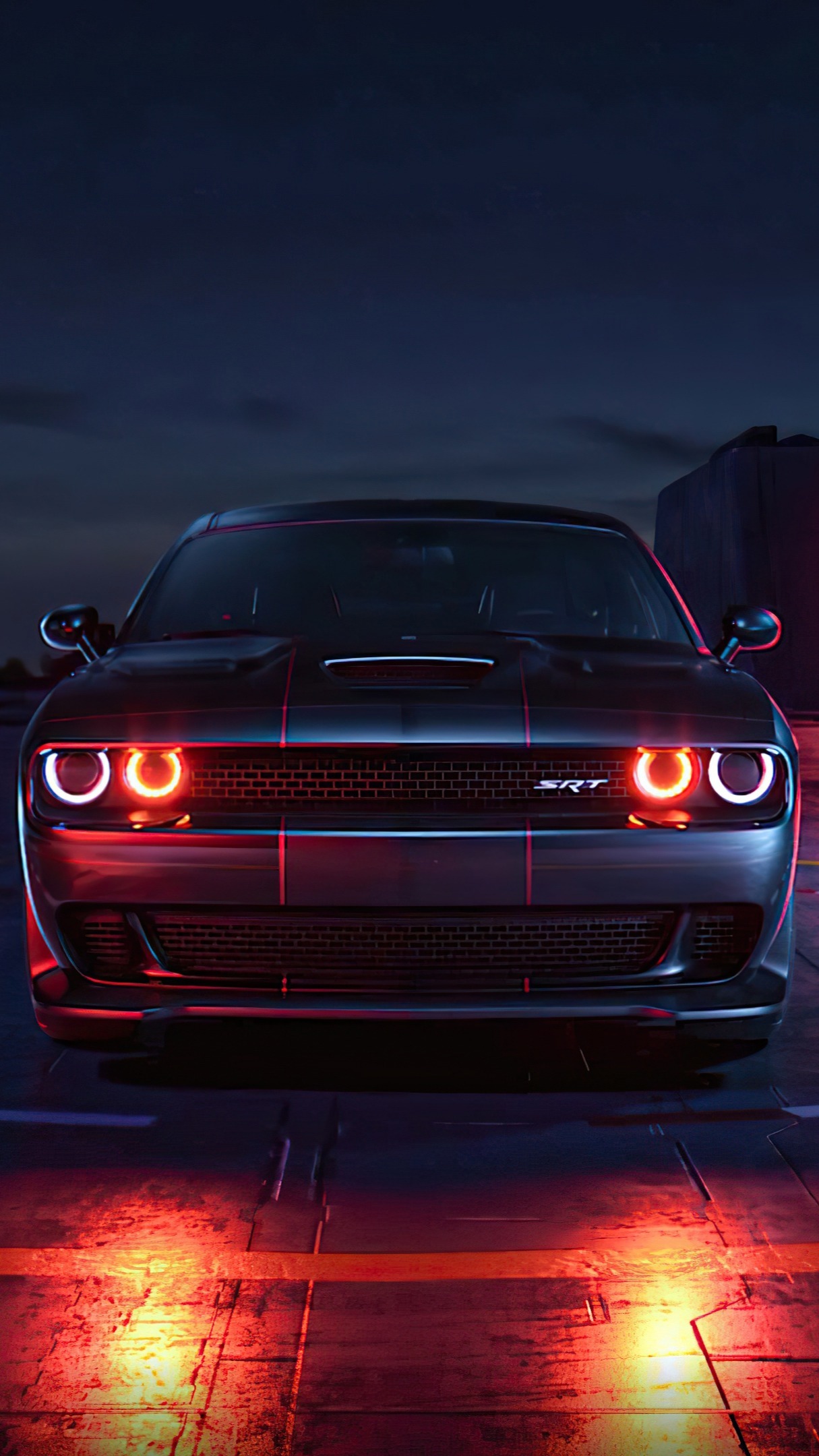 Midnight Predator Dodge Challenger SRT Hellcat on the Prowl - backiee