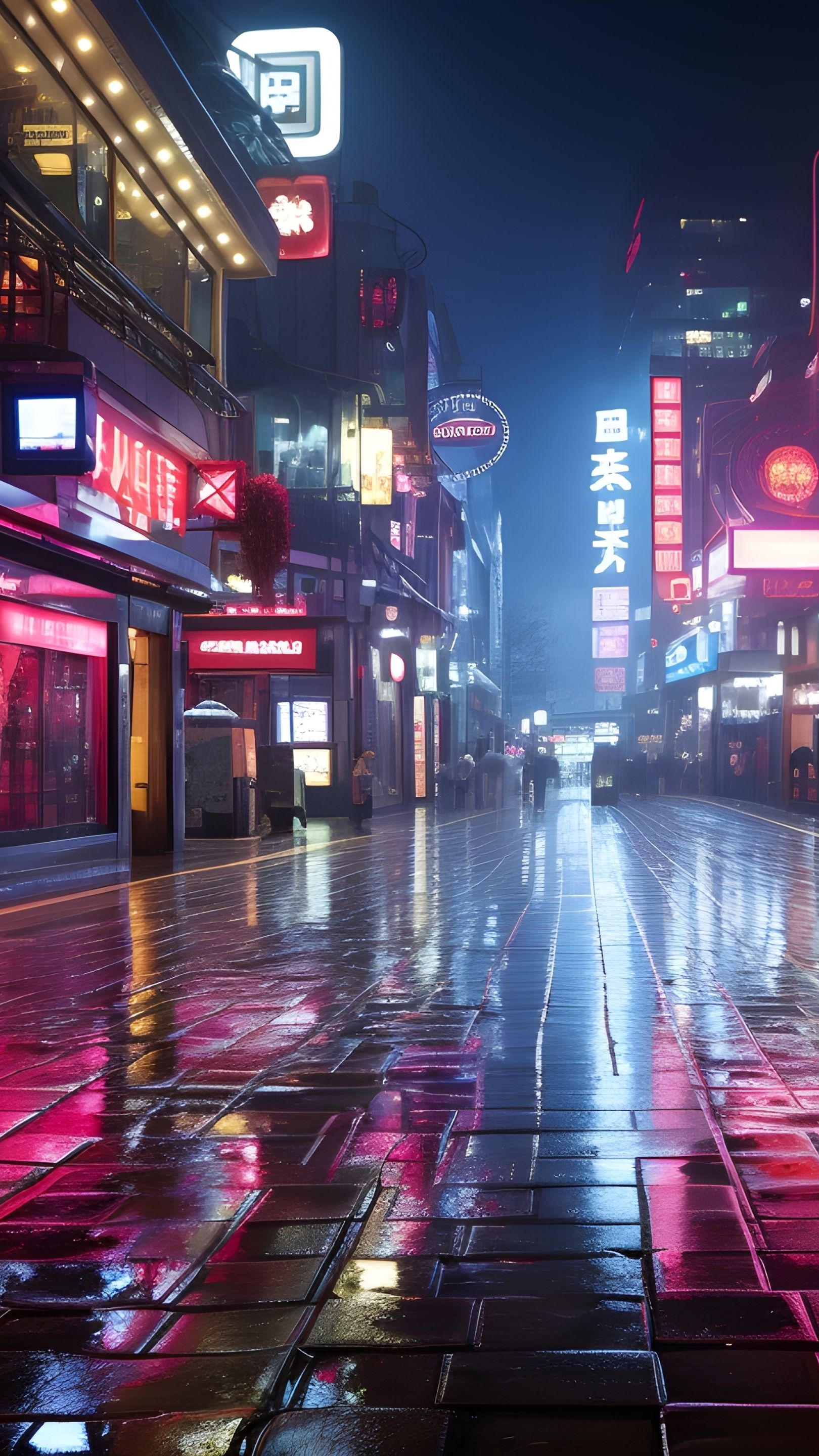 Neon Drenched Cyberpunk Metropolis - Backiee