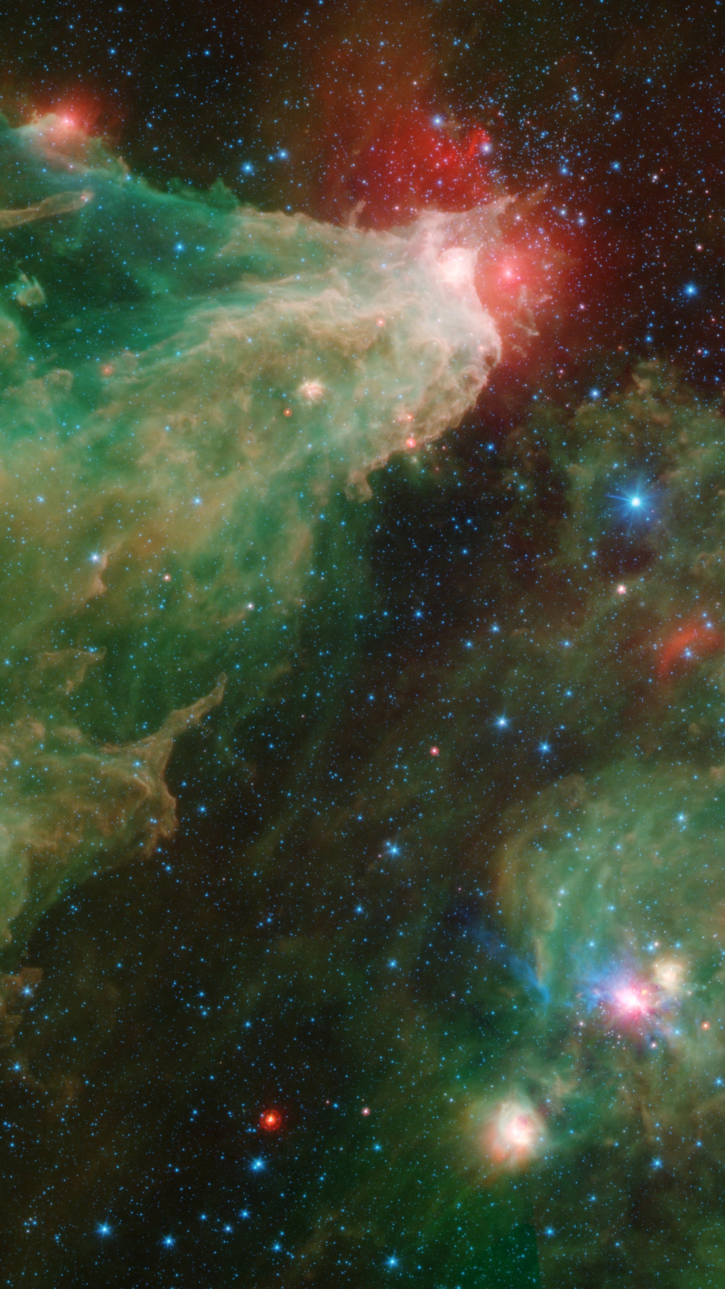 Cepheus C And Cepheus B Region By Spitzer (Two-Instrument) - Backiee